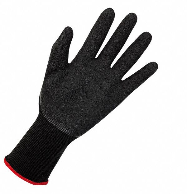 BDG Foam Latex Coated Knit Gloves - Small, Black