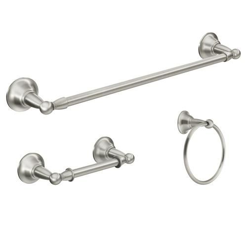 Moen 3-Piece Sage Spot Resist Brushed Nickel Decorative Bathroom Hardware Set
