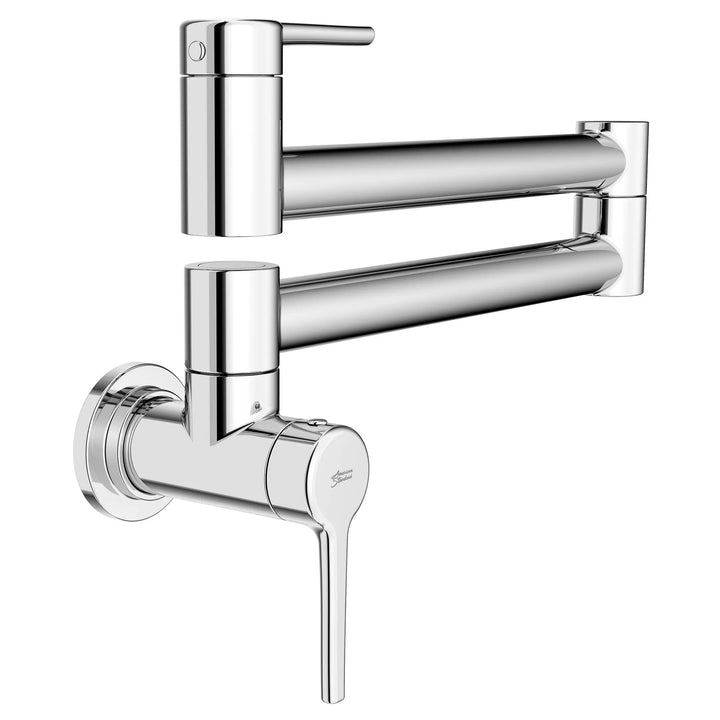 American Standard Studio S Wall-Mount Pot Filler Kitchen Faucet, Stainless Steel, 2-Handle, 22-in Reach, 4.0 GPM