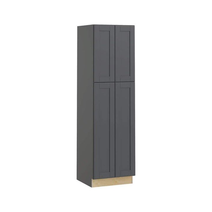 Home Decorators Collection Washington 24 in. W x 24 in. D x 84 in. H Assembled Plywood Pantry Kitchen Cabinet in Onyx with Soft Close
