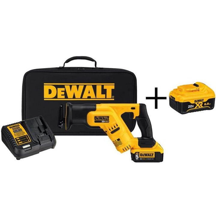 20-Volt MAX Lithium-Ion Cordless Compact Reciprocating Saw Kit with Bonus 6.0 Ahr Battery Pack