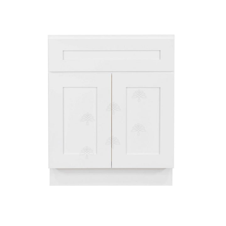 Lancaster Shaker Assembled 24 in. W x 21 in. D x 33 in. H Bath Vanity Cabinet with 2 Doors in White - Super Arbor