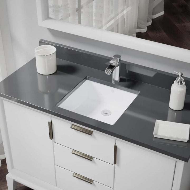 Undermount Porcelain Bathroom Sink in White with Pop-Up Drain in Chrome - Super Arbor