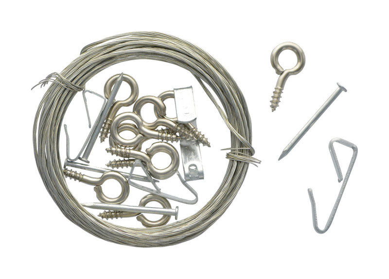 Hillman OOK Brass-Plated Hanger Picture Hanging Kit, 100 lb Capacity, 17-Piece