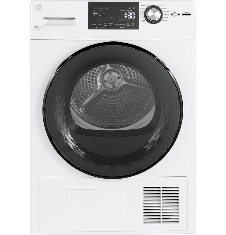 GE 4.1-cu ft Stackable Ventless Electric Dryer (White)