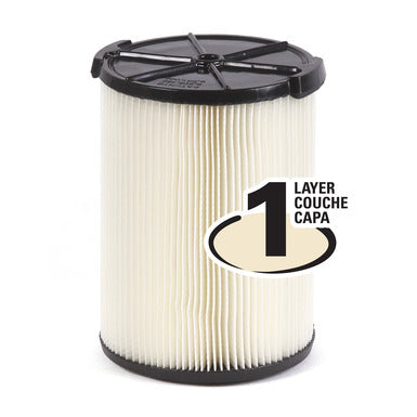 1-Layer Standard Pleated Paper Filter for Most 5 Gal. and Larger RIDGID Wet/Dry Shop Vacuums (2-Pack)