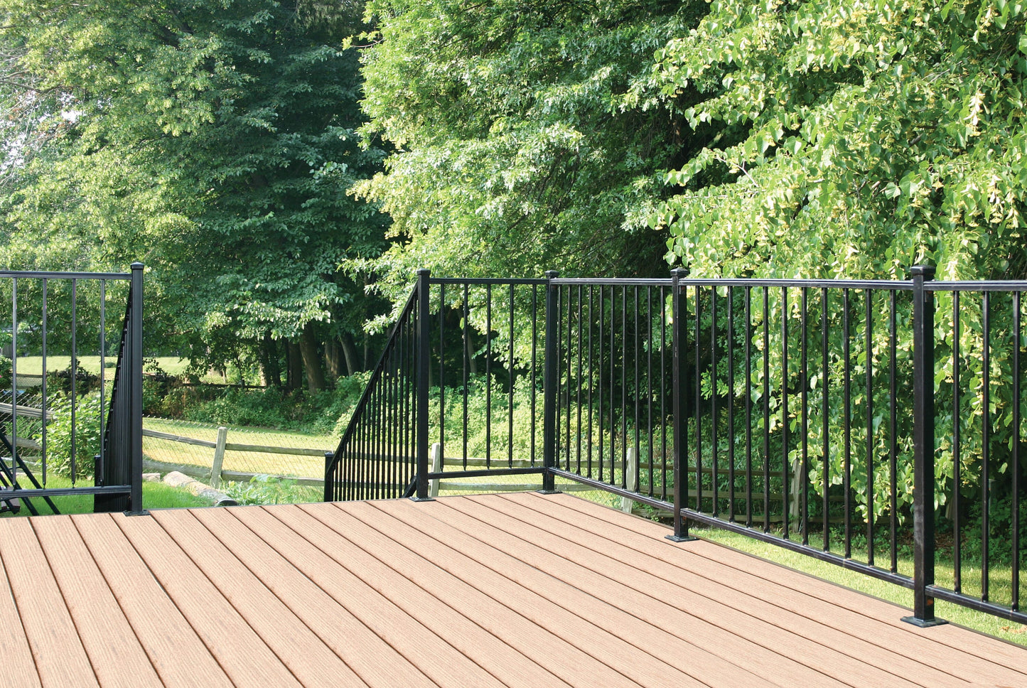 Gilpin Hampton 4-ft x 1.25-in x 32-in Black Metal Deck Rail Kit
