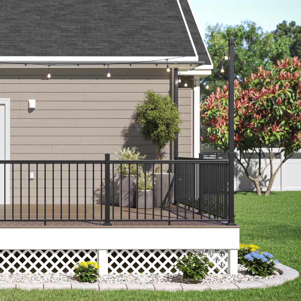 Freedom 2.5-in x 2.5-in x 6-ft Matte Black Aluminum Deck Post Extension