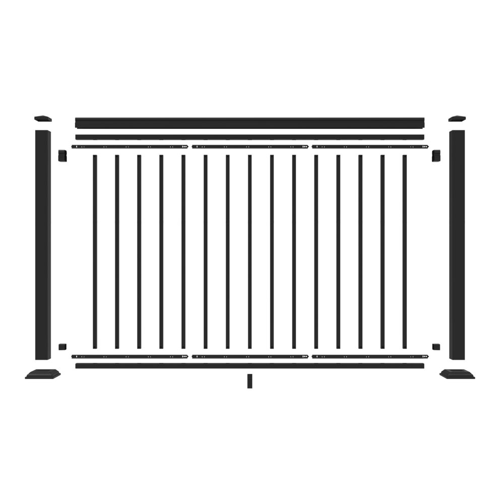 Freedom VersaRail Classic 8-ft x 42-in Matte Black Aluminum Deck Rail Kit