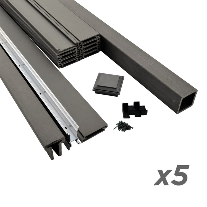 Trex Fencing 6-ft H x 8-ft W 5-Pack Winchester Grey Board-on-board Privacy Composite Fence Panel