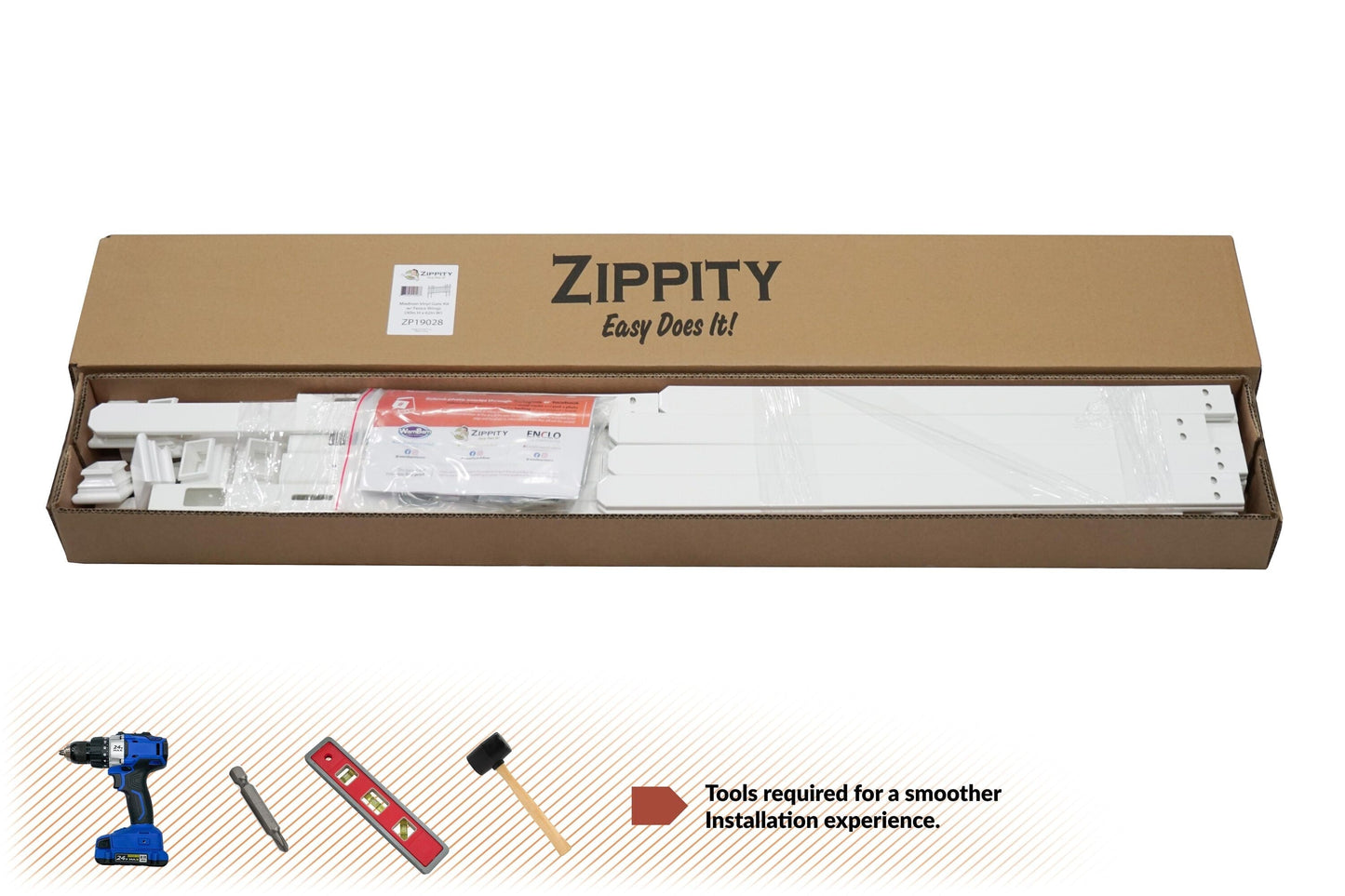 Zippity Outdoor Products Madison 2.5-ft H x 5-ft W White Vinyl Scallop Fence Gate Kit (Unassembled)