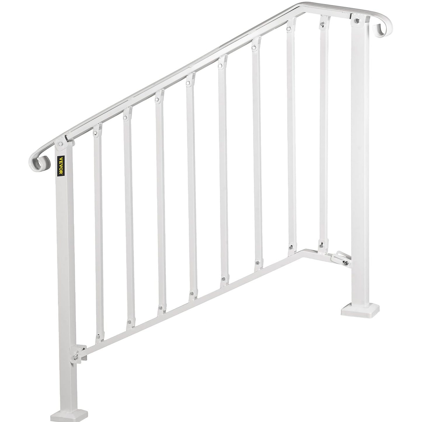 VEVOR Handrails Stair Railing 4-ft x 38-in White Steel Deck Stair Rail Kit