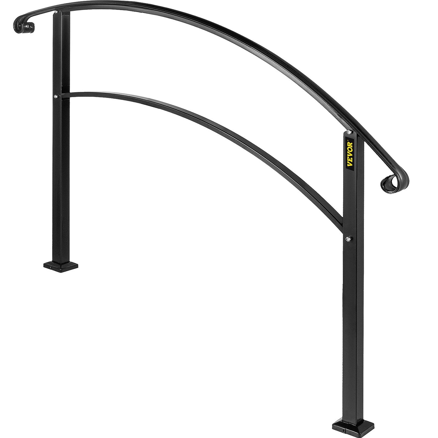 VEVOR Handrails Stair Railing 2-ft x 42-in Black Steel Deck Stair Rail Kit