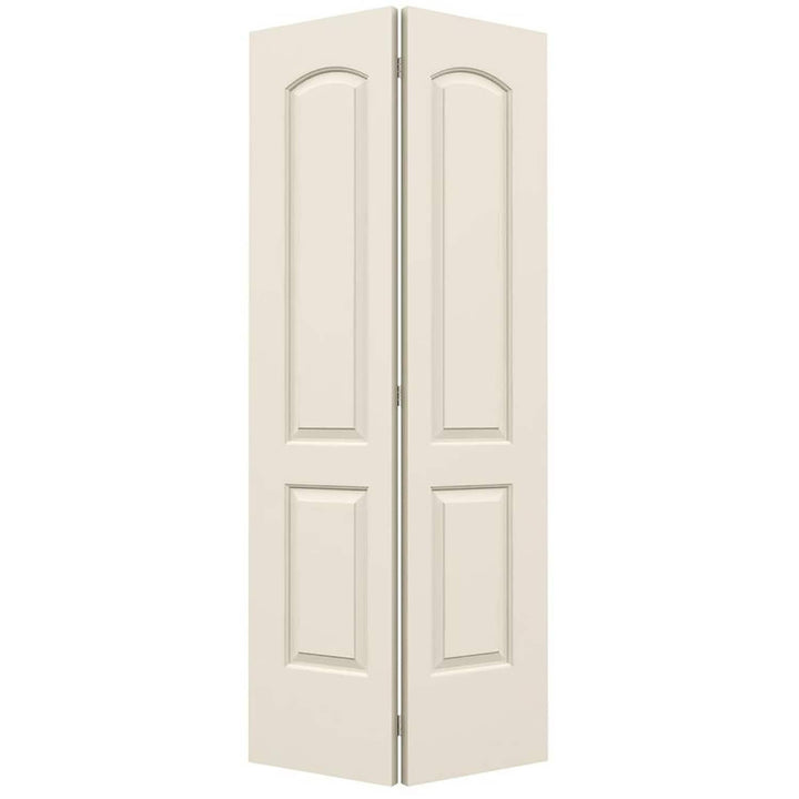 JELD-WEN Continental 30-in x 80-in Primed 2-Panel Round Top Molded Composite Bifold Door, Hardware Included