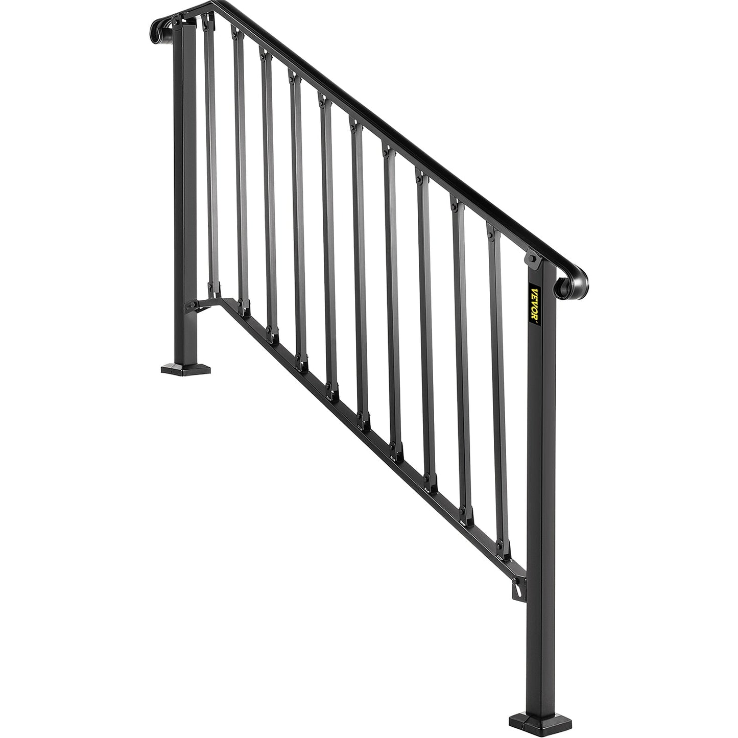 VEVOR Handrails Stair Railing 4-ft x 38-in Black Steel Deck Stair Rail Kit