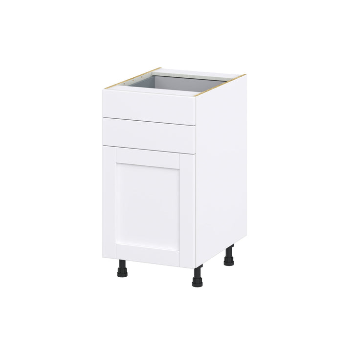 Hugo&Borg Rosemont 18-in W x 34.5-in H x 24-in D Glacier White 2-Drawers Base Fully Assembled Cabinet (Flat Panel Shaker Style)