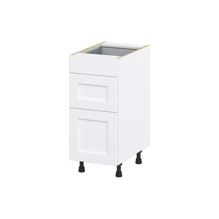 Hugo&Borg Rosemont 15-in W x 34.5-in H x 25-in D Glacier White 3-Drawer Base Fully Assembled Cabinet