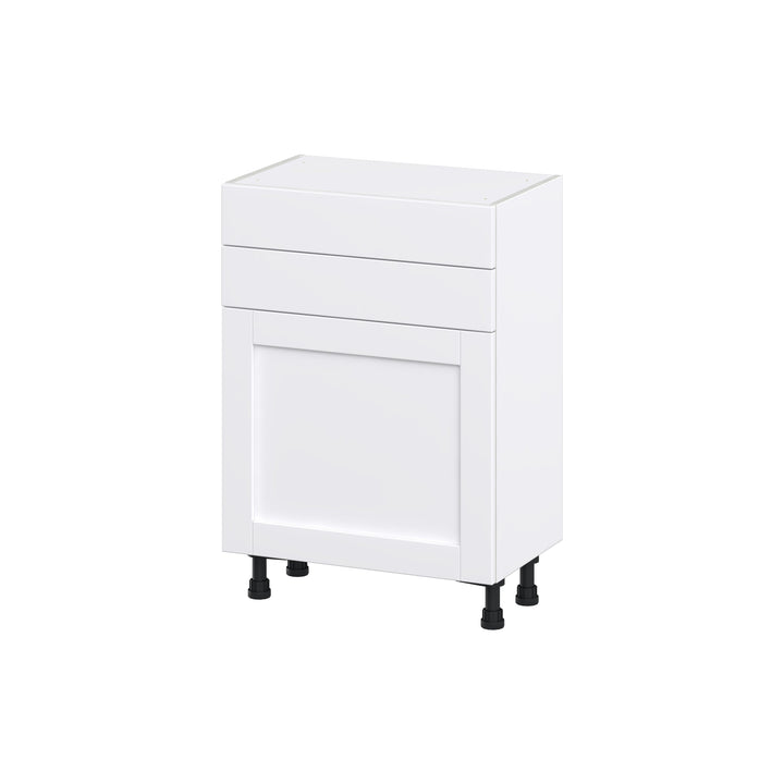 Hugo&Borg Rosemont 24-in W x 34.5-in H x 14-in D Glacier White 2-Drawers Base Fully Assembled Cabinet (Flat Panel Shaker Style)