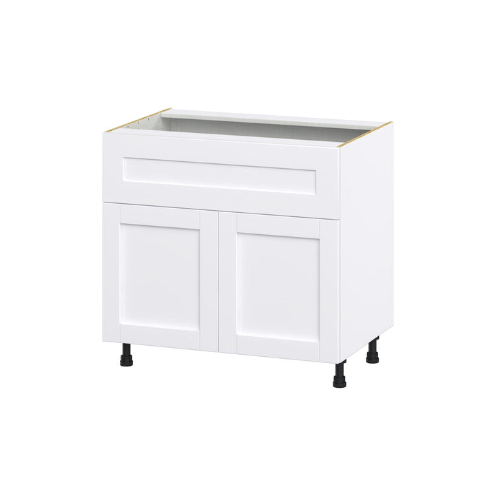 Hugo&Borg Rosemont 36-in W x 34.5-in H x 24-in D Glacier White 1-Drawer Base Fully Assembled Cabinet (Flat Panel Shaker Style)