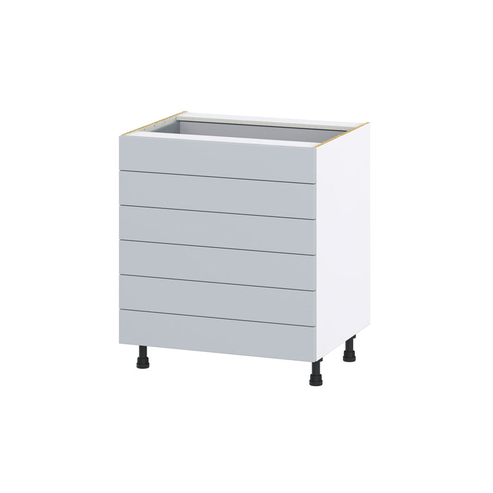 Hugo&Borg Charlesberg 30-in W x 34.5-in H x 24-in D Gray 6-Drawer Base Fully Assembled Cabinet