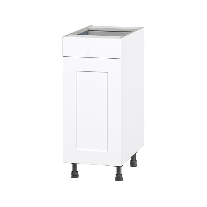 Hugo&Borg Jolie 15-in W x 34.5-in H x 24-in D Warm White 1-Drawer Base Fully Assembled Cabinet (Flat Panel Shaker Style)