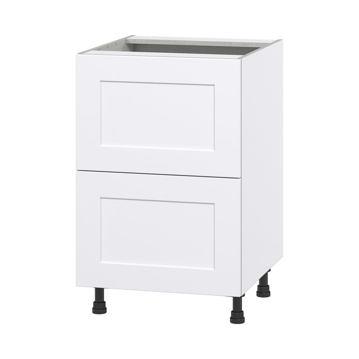 Hugo&Borg Jolie 24-in W x 34.5-in H x 24-in D Warm White 2-Drawer Base Fully Assembled Cabinet