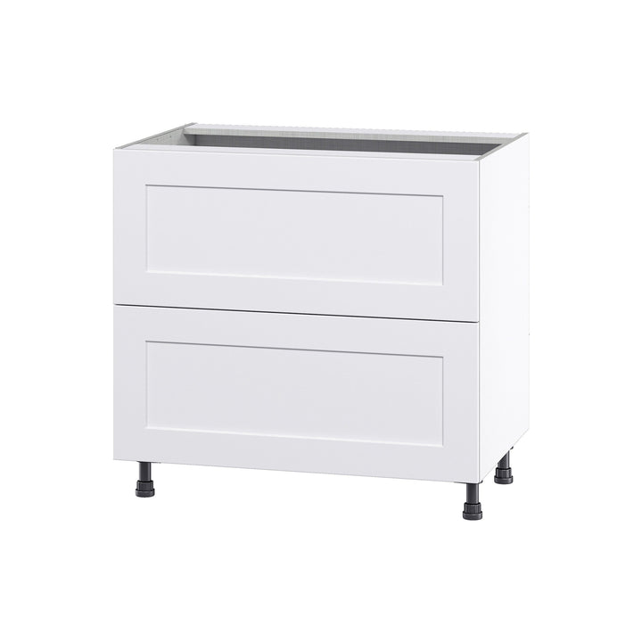 Hugo&Borg Jolie 36-in W x 34.5-in H x 24-in D Warm White 2-Drawer Base Fully Assembled Cabinet