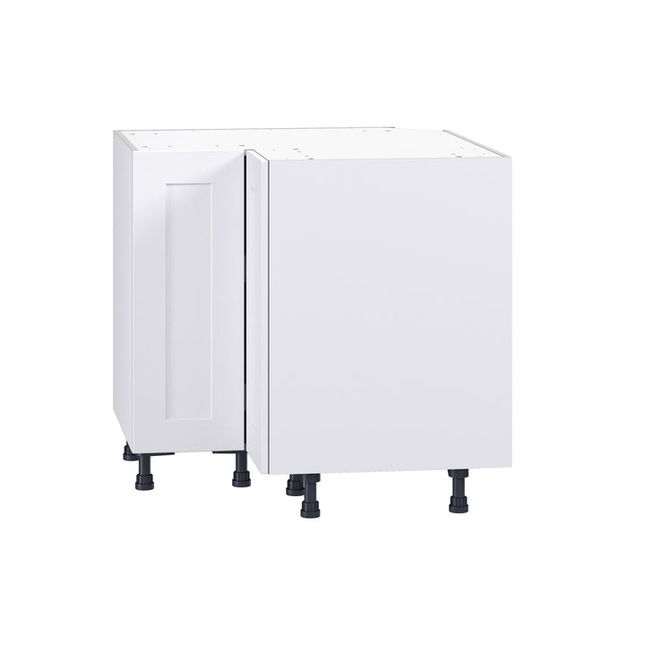 Hugo&Borg Jolie 36-in W x 34.5-in H x 36-in D Warm White Lazy Susan Corner Base Fully Assembled Cabinet (Flat Panel Shaker Style)