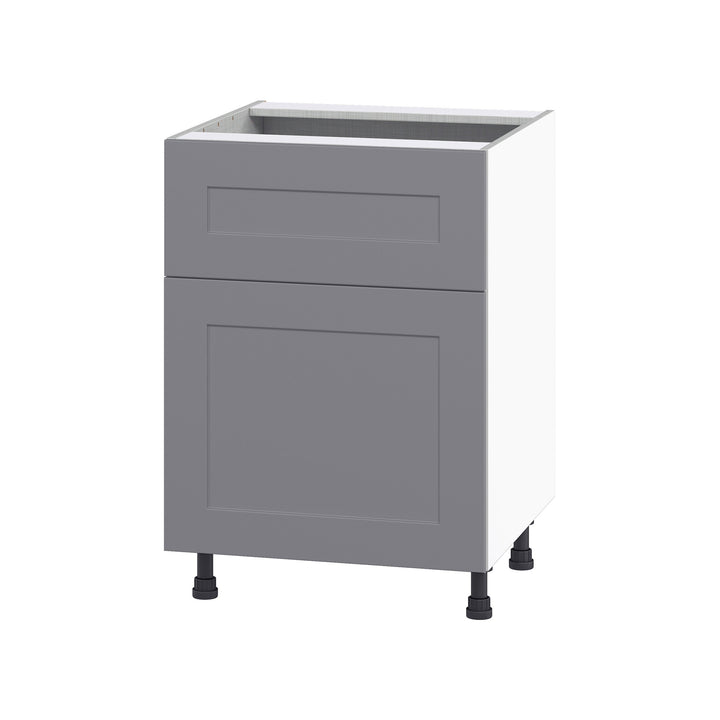 Hugo&Borg Beaumont 24-in W x 34.5-in H x 24-in D Slate Gray 1-Drawer Base Fully Assembled Cabinet (Flat Panel Shaker Style)