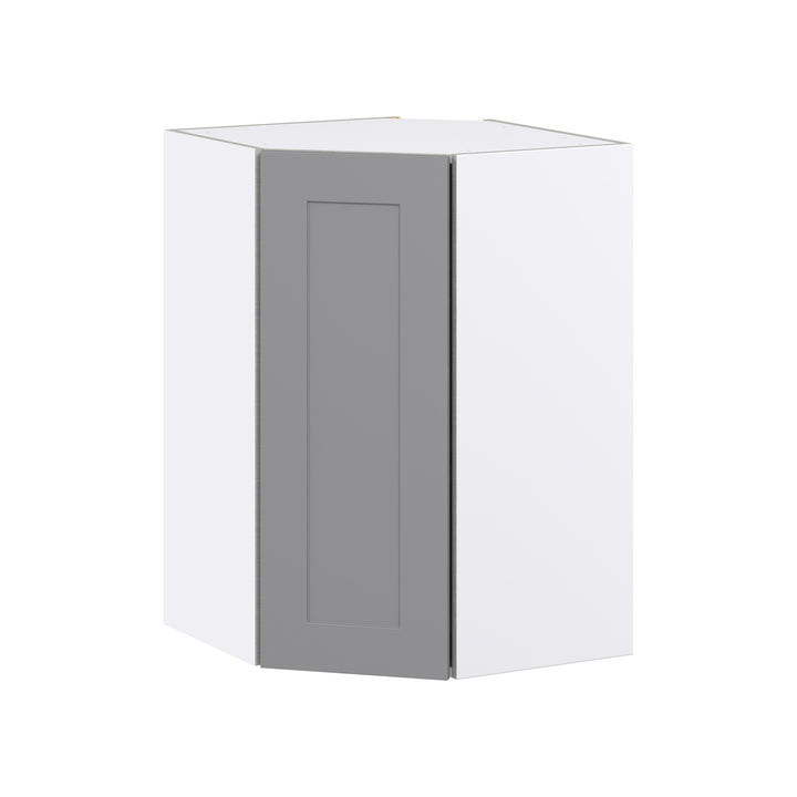 Hugo&Borg Beaumont 24-in W x 35-in H x 14-in D Slate Gray Diagonal Corner Wall Fully Assembled Cabinet (Flat Panel Shaker Style)