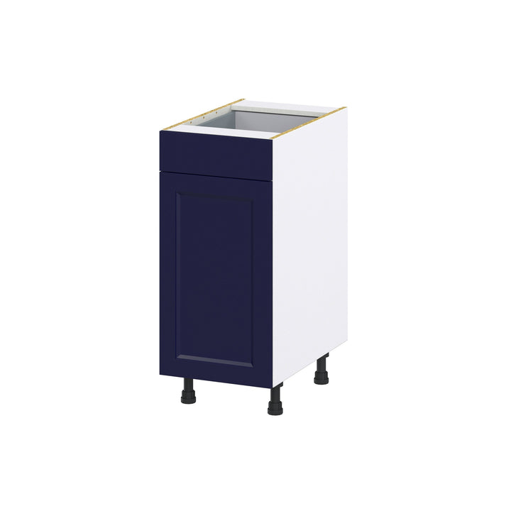 Hugo&Borg Lorette 15-in W x 34.5-in H x 24-in D Navy Blue 1-Drawer Base Fully Assembled Cabinet (Recessed Panel Shaker Style)