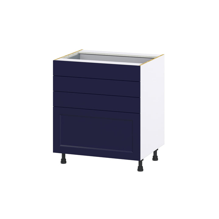 Hugo&Borg Lorette 30-in W x 34.5-in H x 25-in D Navy Blue 4-Drawer Base Fully Assembled Cabinet