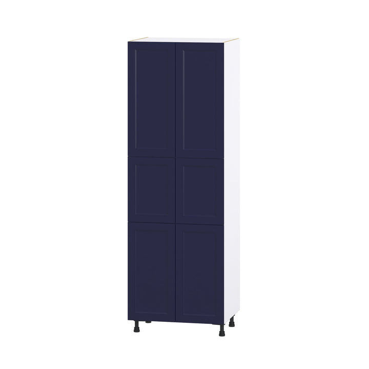 Hugo&Borg Lorette 30-in W x 89.5-in H x 24-in D Navy Blue Pantry Fully Assembled Cabinet (Recessed Panel Shaker Door Style)