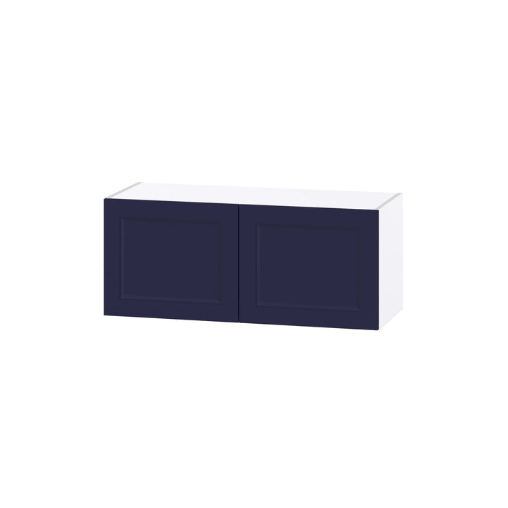 Hugo&Borg Lorette 36-in W x 15-in H x 14-in D Navy Blue Wall Fully Assembled Cabinet (Recessed Panel Shaker Door Style)
