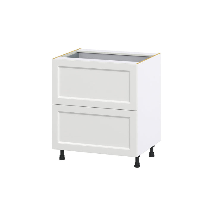 Hugo&Borg Riviera 30-in W x 34.5-in H x 24-in D Bright White 2-Drawer Base Fully Assembled Cabinet