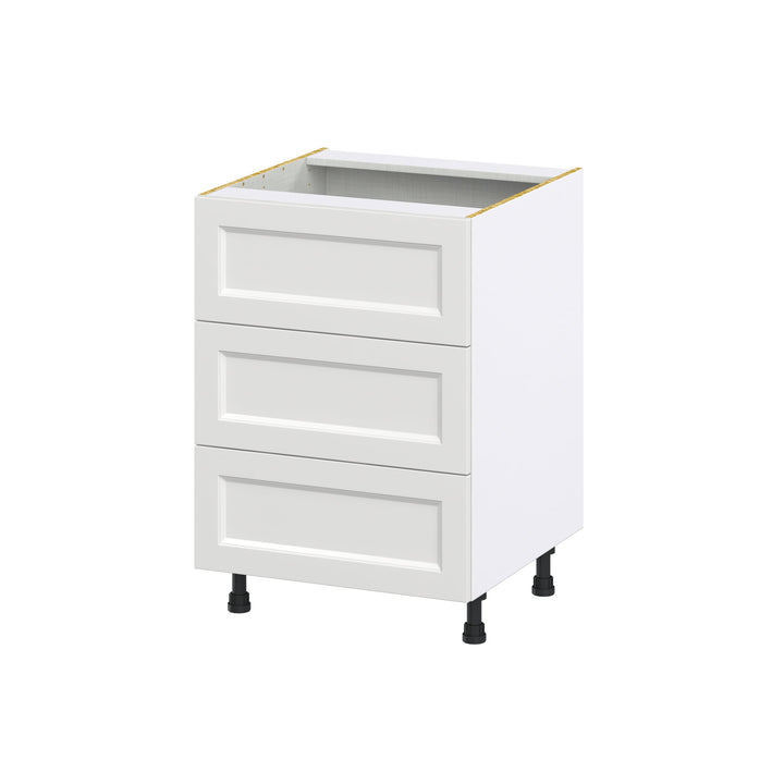 Hugo&Borg Riviera 24-in W x 34.5-in H x 24-in D Bright White 3-Drawer Base Fully Assembled Cabinet
