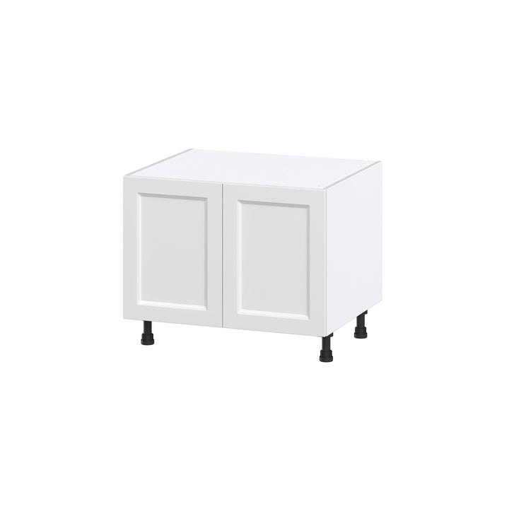 Hugo&Borg Riviera 30-in W x 24.5-in H x 24-in D Bright White Sink Base Fully Assembled Cabinet (Recessed Panel Shaker Style)