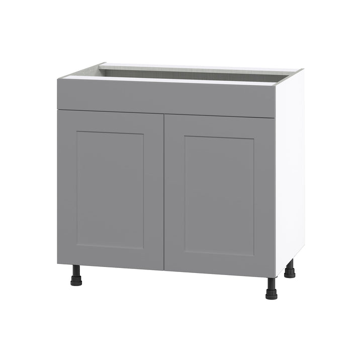 Hugo&Borg Beaumont 36-in W x 34.5-in H x 24-in D Slate Gray Sink Base Fully Assembled Cabinet (Flat Panel Shaker Style)