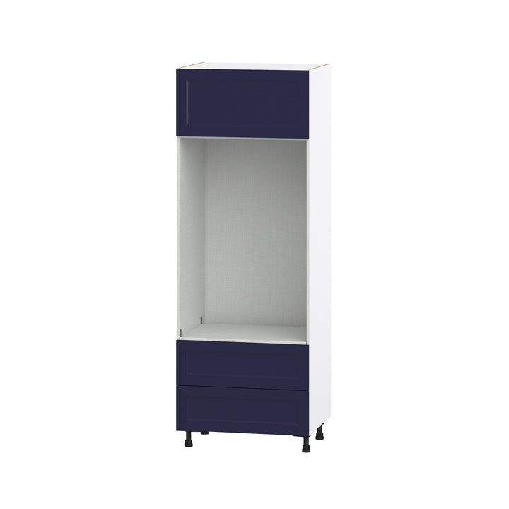 Hugo&Borg Lorette 30-in W x 84.5-in H x 24-in D Navy Blue 2-Drawers Microwave Base Fully Assembled Cabinet (Recessed Panel Shaker Style)