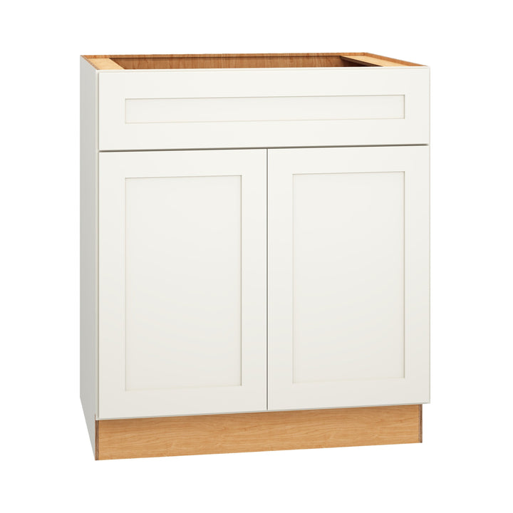 Diamond Express Jamestown 30-in W x 34.5-in H x 24-in D White 1-Drawer Base Fully Assembled Plywood Cabinet (Recessed Panel Shaker Style)