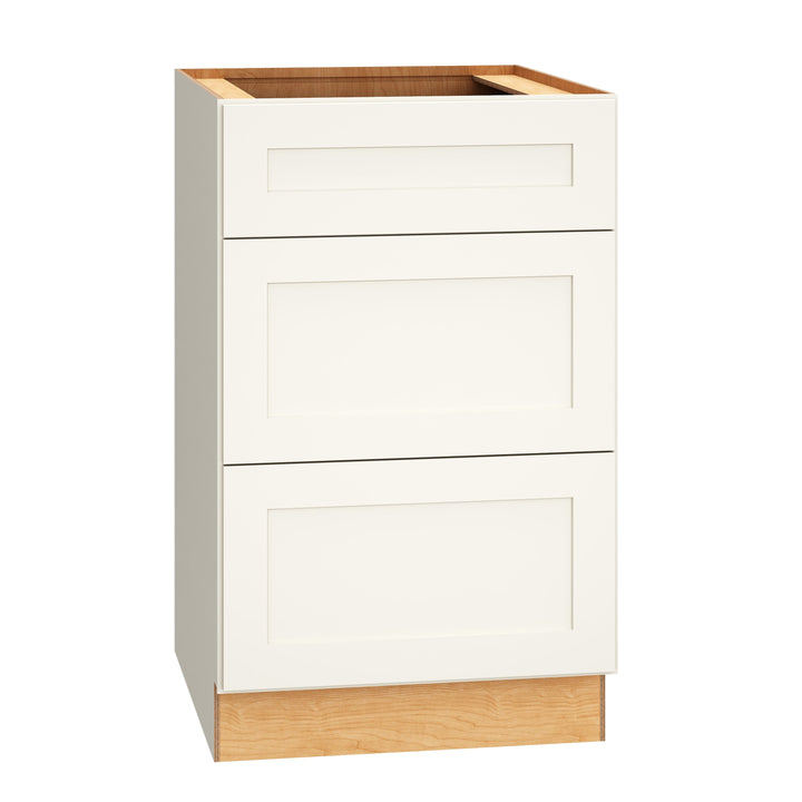 Diamond Express Jamestown 21-in W x 34.5-in H x 24-in D White 3-Drawer Base Fully Assembled Plywood Cabinet (Recessed Panel Shaker Style)