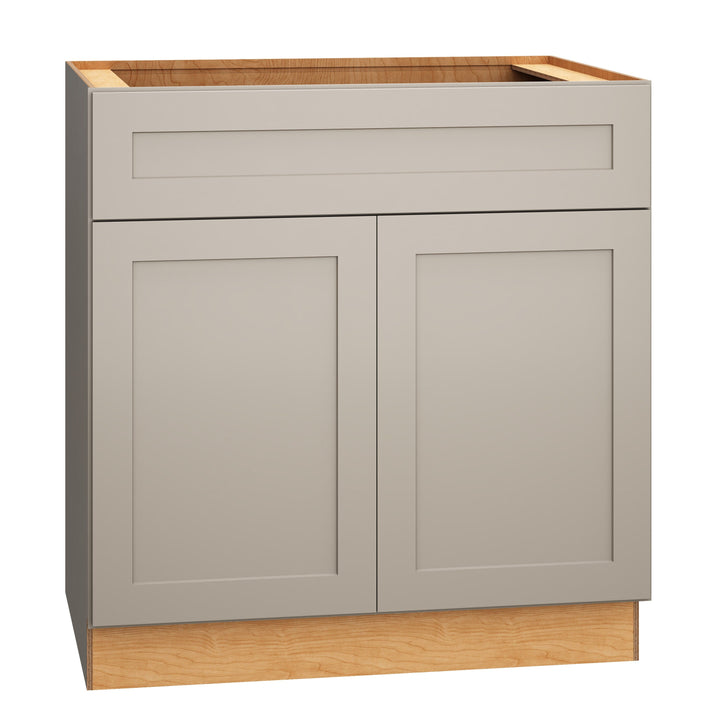 Diamond Express Jamestown 33-in W x 34.5-in H x 24-in D Cloud Gray 1-Drawer Base Fully Assembled Plywood Cabinet (Recessed Panel Shaker Style)
