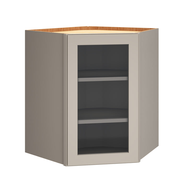 Diamond Express Jamestown 30-in W x 30-in H x 12-in D Cloud Gray Diagonal Corner Wall Fully Assembled Plywood Cabinet (Recessed Panel Shaker Style)