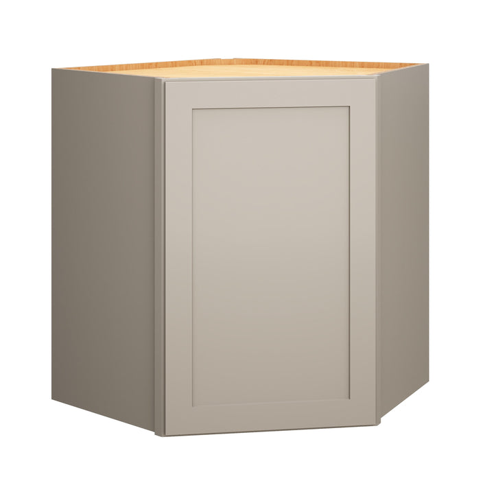 Diamond Express Jamestown 30-in W x 30-in H x 24-in D Cloud Gray Diagonal Corner Wall Fully Assembled Plywood Cabinet (Recessed Panel Shaker Style)