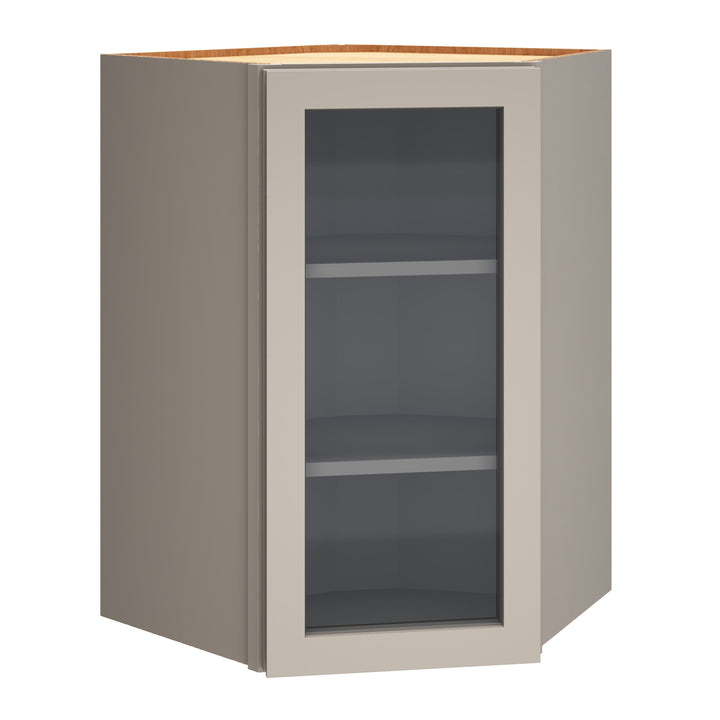 Diamond Express Jamestown 36-in W x 36-in H x 12-in D Cloud Gray Diagonal Corner Wall Fully Assembled Plywood Cabinet (Recessed Panel Shaker Style)