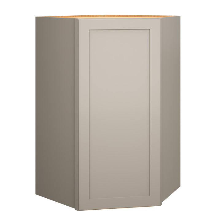 Diamond Express Jamestown 42-in W x 42-in H x 24-in D Cloud Gray Diagonal Corner Wall Fully Assembled Plywood Cabinet (Recessed Panel Shaker Style)