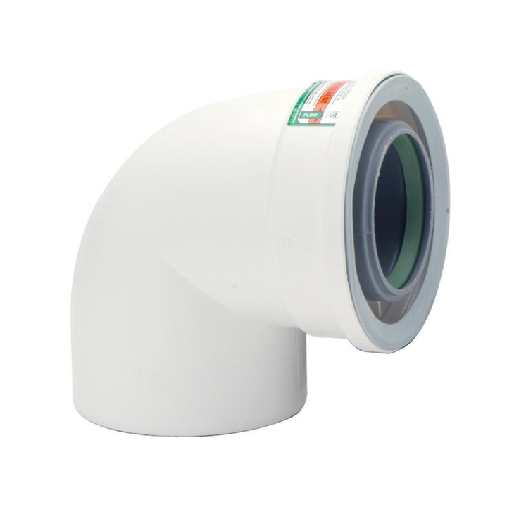 3 in. / 5 in. Plastic Condensing 90 Degree Vent Pipe Elbow for Rinnai SE and SE+ Tankless Water Heaters - Super Arbor