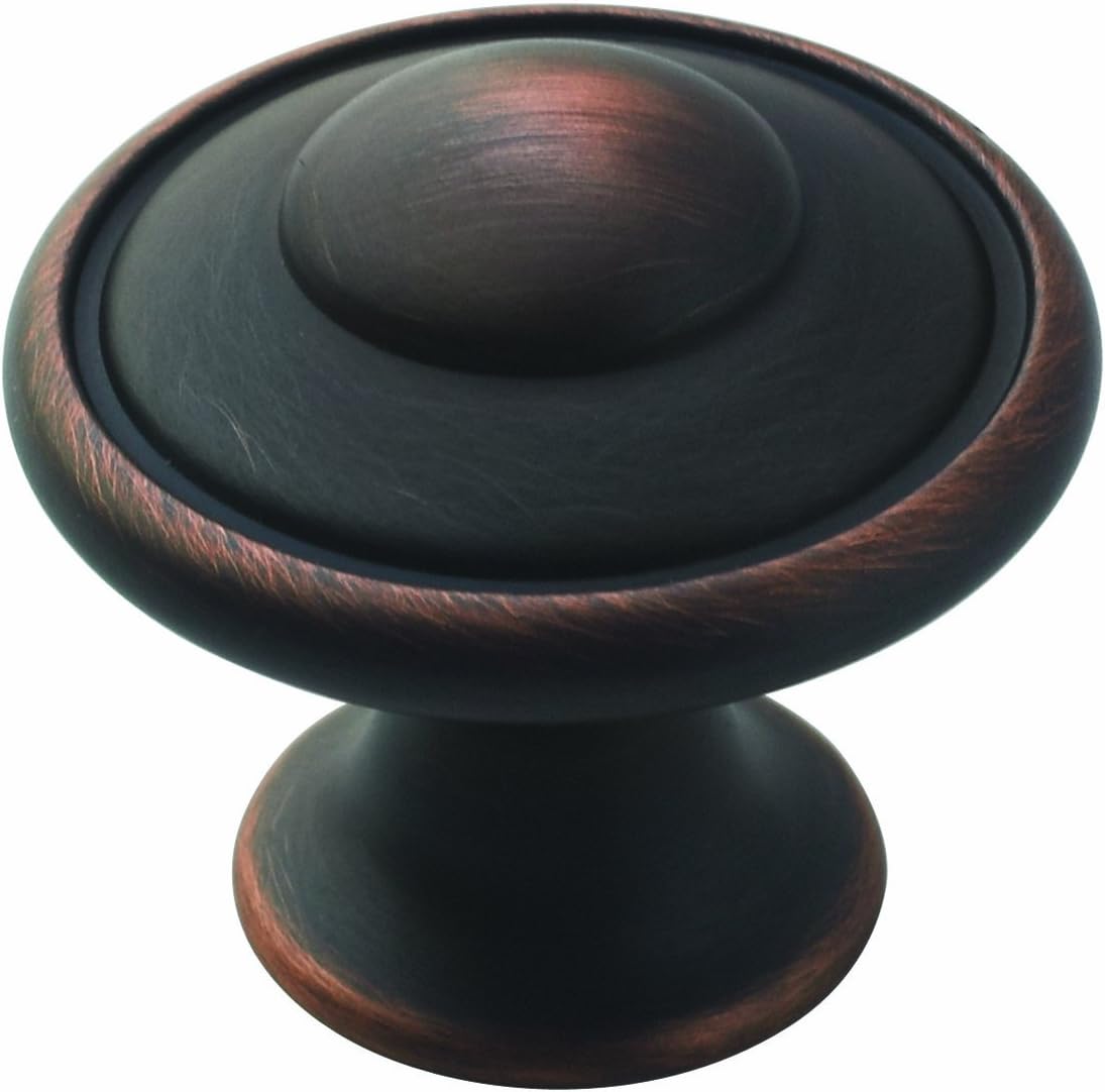 Amerock Allison Value 1-3/16 in (30 mm) Oil-Rubbed Bronze Cabinet Knob, 10 Pack