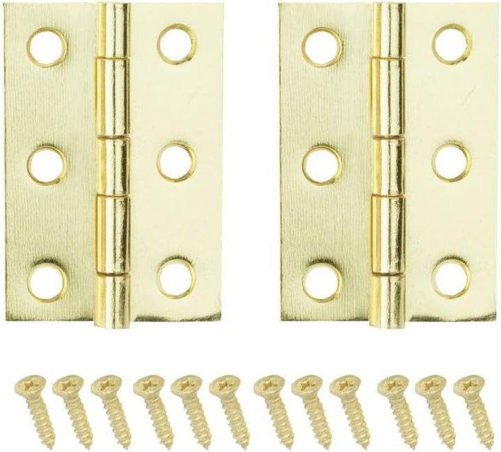 Everbilt 2 in. x 1-3/16 in. Bright Brass Middle Hinges