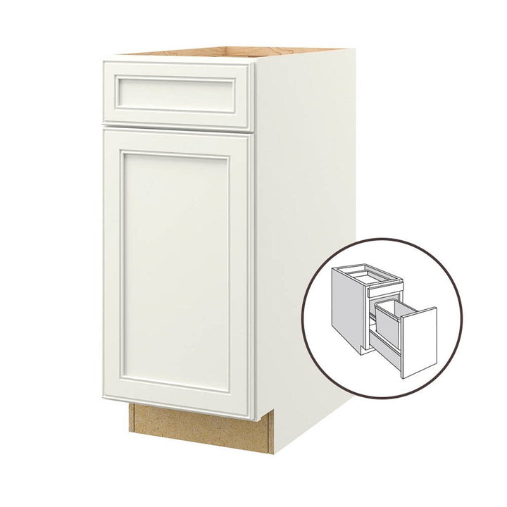 allen + roth McKeller 15-in W x 34.5-in H x 24-in D Linen 1-Drawer Base Fully Assembled Cabinet (Flat Panel Square Style)
